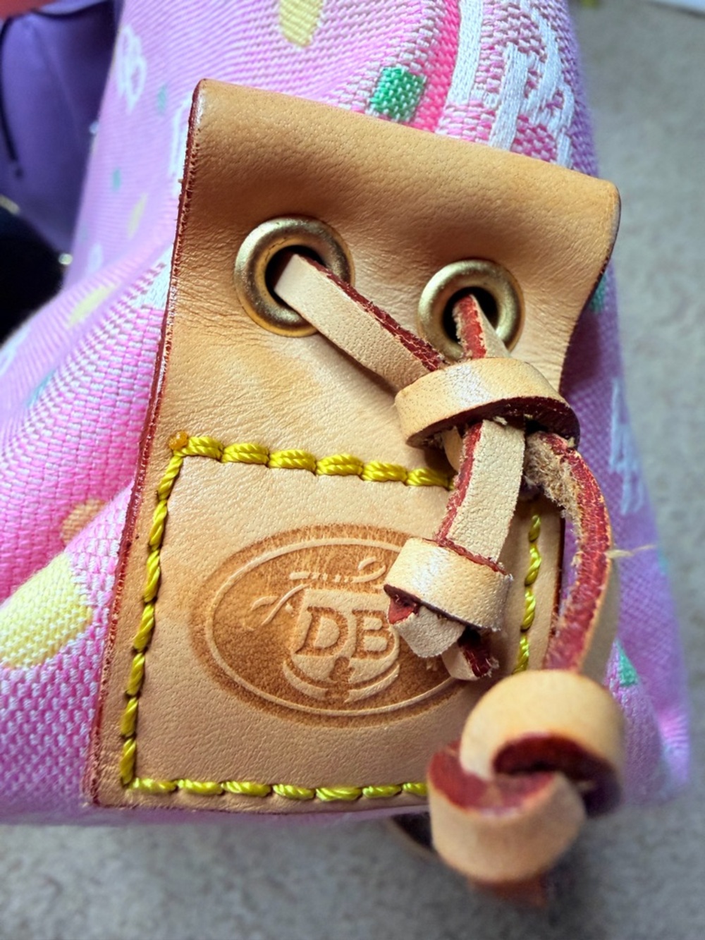 Dooney & Bourke Pink Satchel with Tan Details - Picture 10 of 16